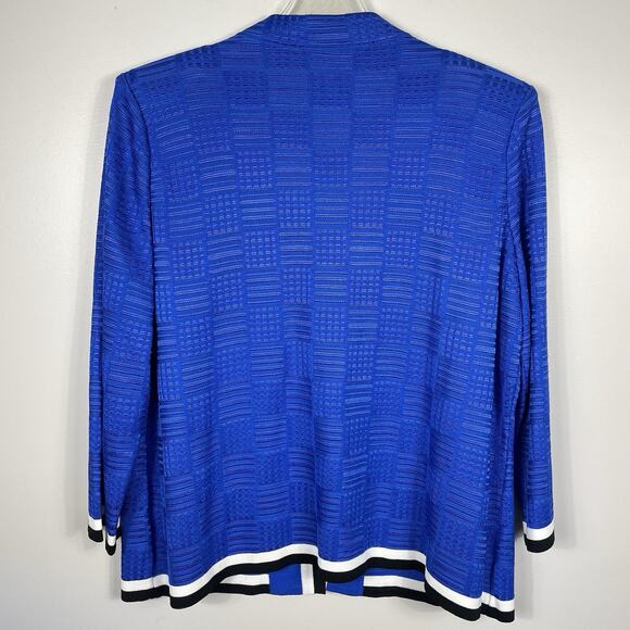 Ming Wang Jacket & Tank Top Twin Set Size XL Cobalt Blue Textured Career Office - Picture 5 of 13